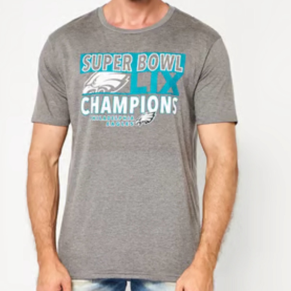 Philadelphia Eagles Super Bowl LII Champions Graphic Tee – Men’s Large Gray CSA